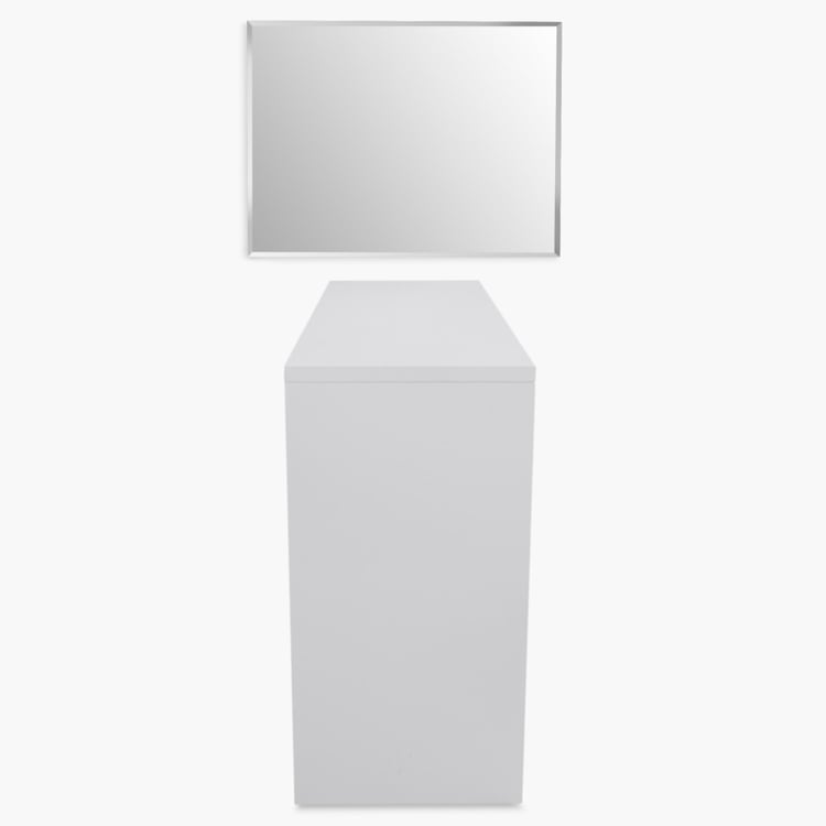Alaska Console Table with Mirror - White