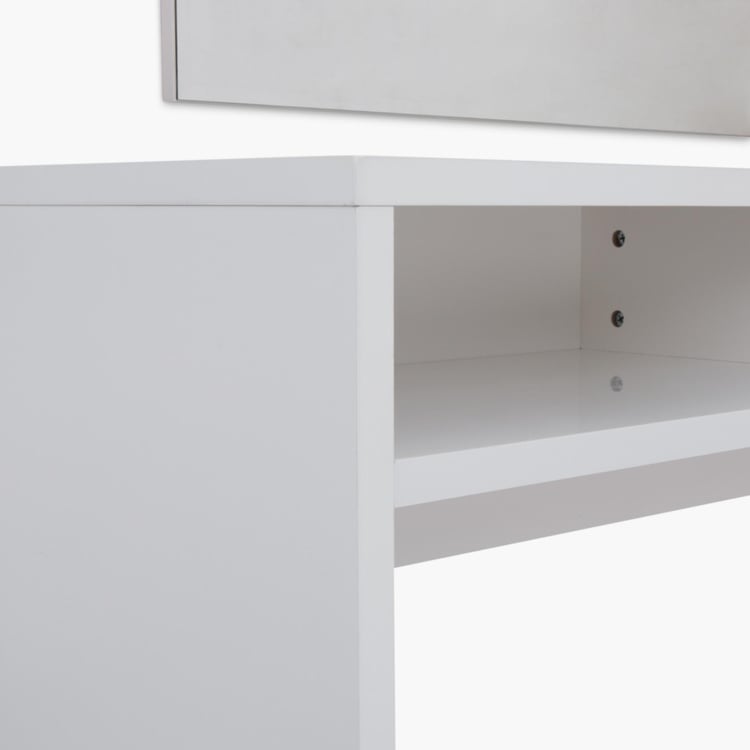 Alaska Console Table with Mirror - White