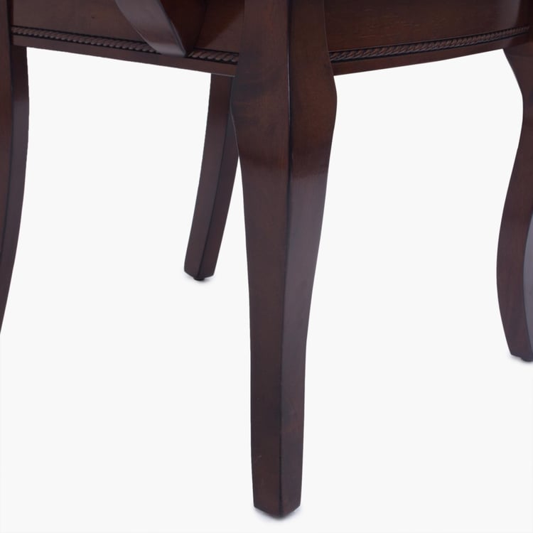 Mulex Set of 2 Rubber Wood Dining Chairs with Arms - Brown