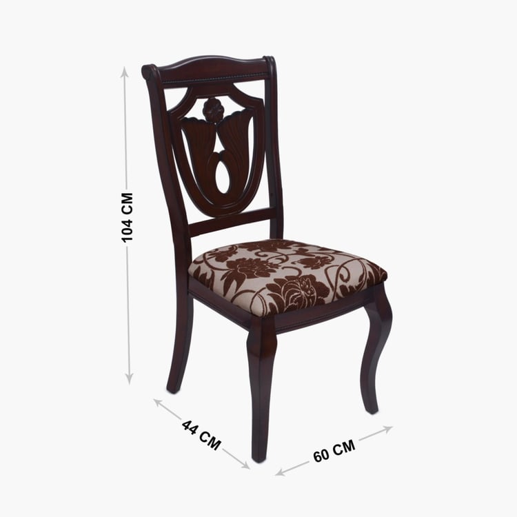 Mulex Set of 2 Rubber Wood Dining Chairs - Brown