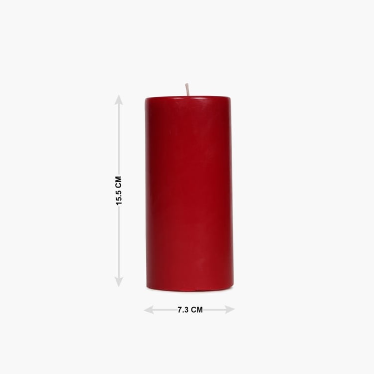 Colour Connect Pillar Candle 6 Inches-Raspberry