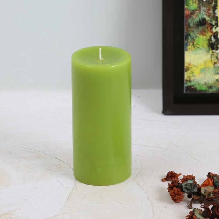Colour Connect Pillar Candle 6 Inches-Green Apple