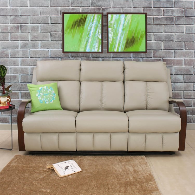 Buy Watson Three Seater Recliner Chair Beige from Home Centre at just ...