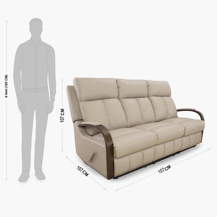 Buy Watson Three Seater Recliner Chair Beige from Home Centre at just ...