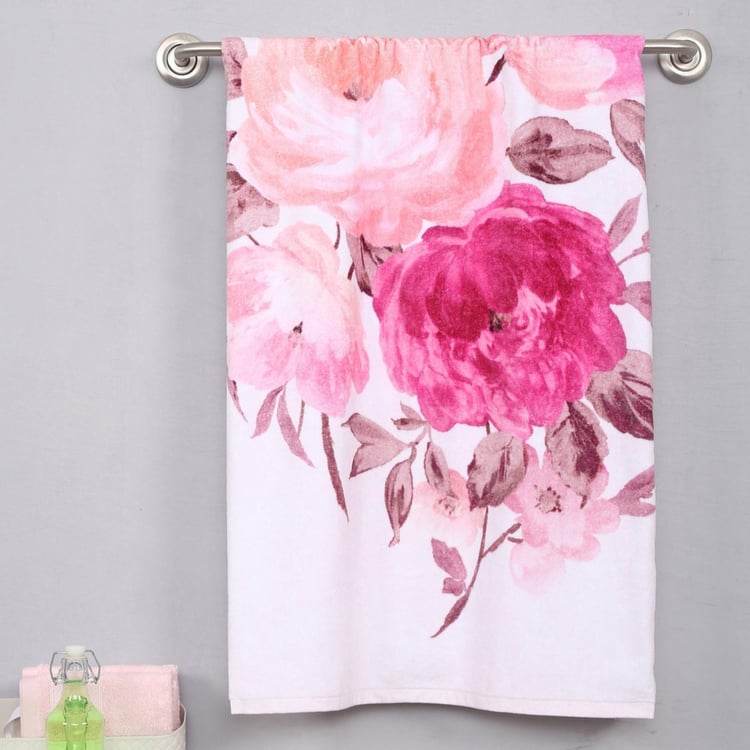 SPACES Floral Printed Fluoresse Bath Towel