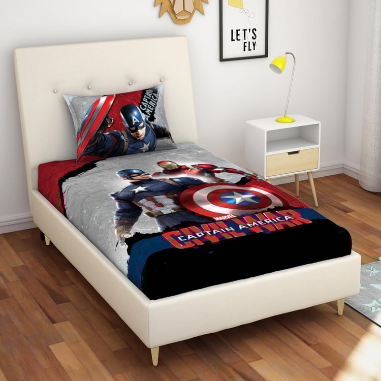 SPACES Kids Captain America Print 2-Piece Bedsheet Set - 152 x 224 cm