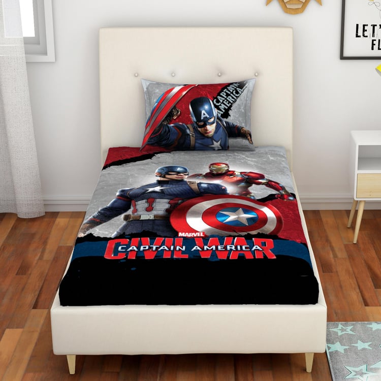 SPACES Kids Captain America Print 2-Piece Bedsheet Set - 152 x 224 cm