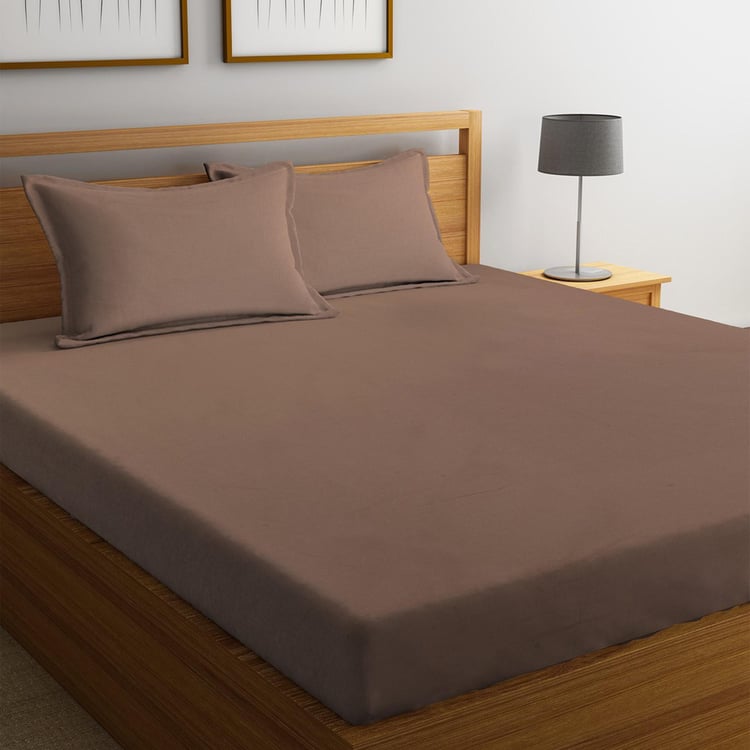 PORTICO Supima Solid 3-Piece Bedsheet Set - 274 x 274 cm