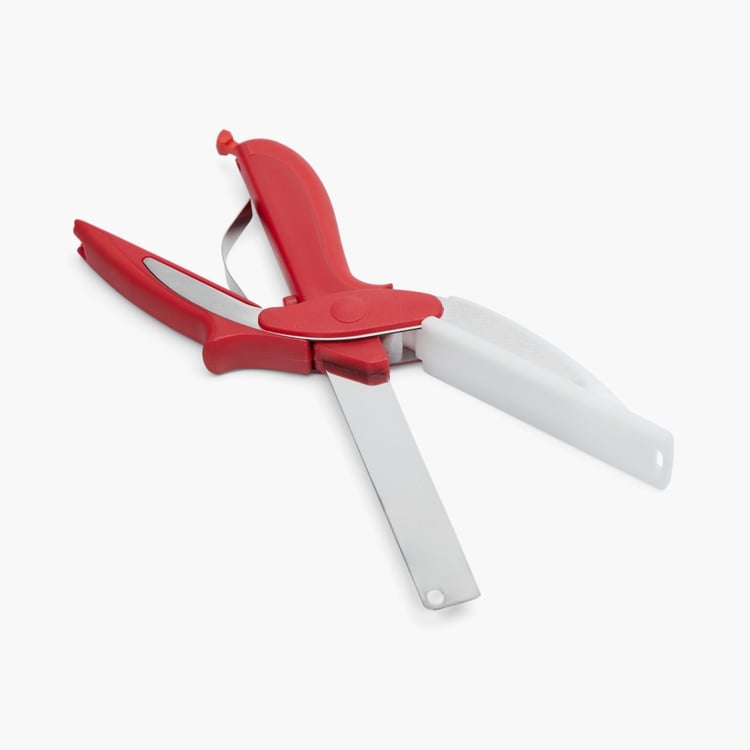 Elite-Magnus Solid Openers and Scissors Stainless Steel -  Salad Scissor - 25 cm x 3 cm - Red