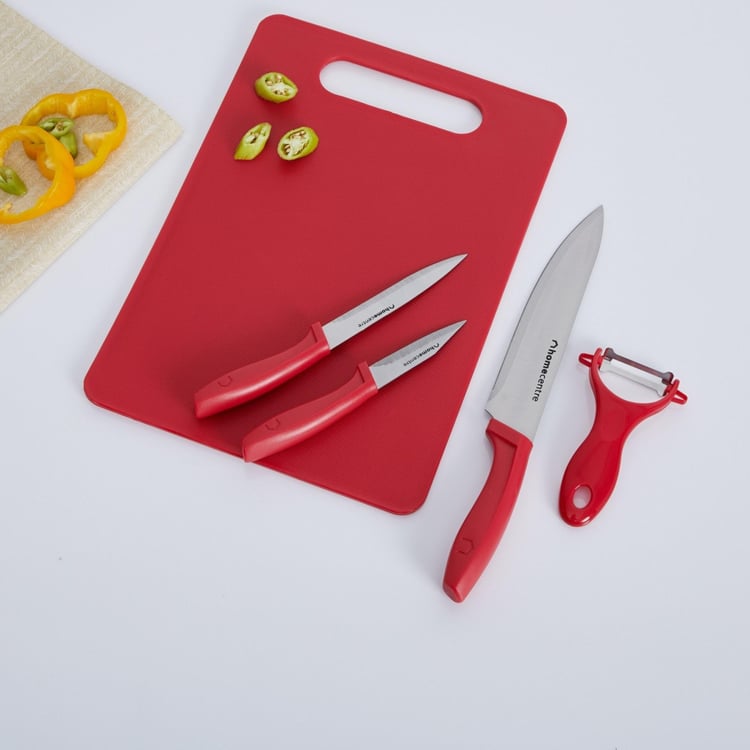 Truffles 5Pcs Stainless Steel Knives and Chopping Board Set