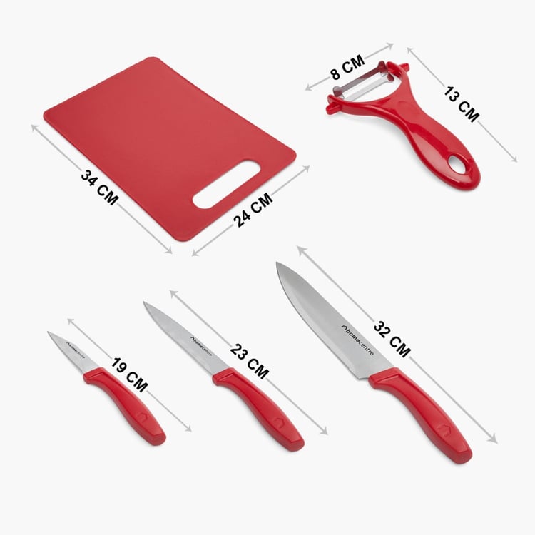 Truffles 5Pcs Stainless Steel Knives and Chopping Board Set