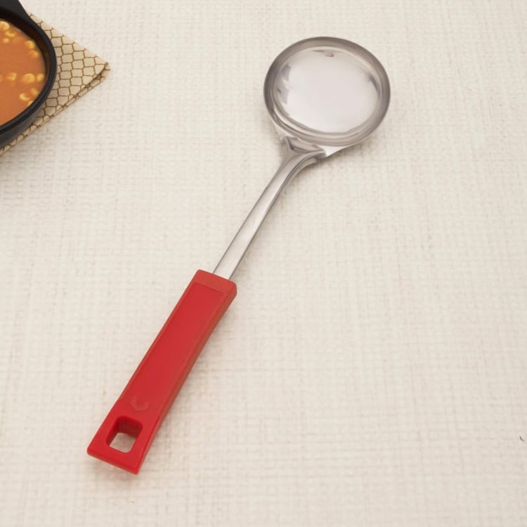 Elite-Magnus Solid Ladles Stainless Steel -  Gravy Ladle - 34 cm x 9 cm  - Red