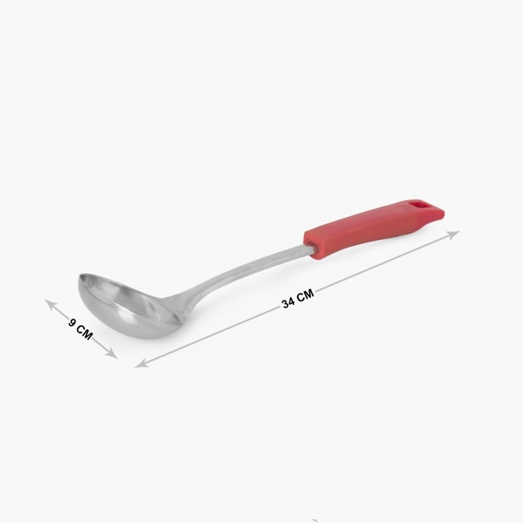 Elite-Magnus Solid Ladles Stainless Steel -  Gravy Ladle - 34 cm x 9 cm  - Red