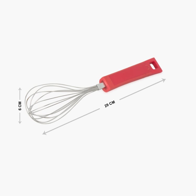 Elite-Magnus Solid Whisks Stainless Steel -  Whisk - 29 cm x 6 cm x 6 cm - Red