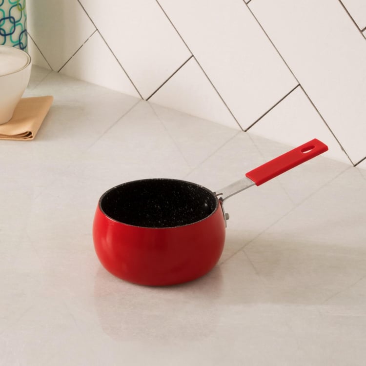 Elite Magnus Textured Milk Pan - Metal - Milk Pot - 22 cm x 10 cm x 6 cm - Red