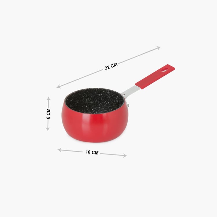 Elite Magnus Textured Milk Pan - Metal - Milk Pot - 22 cm x 10 cm x 6 cm - Red