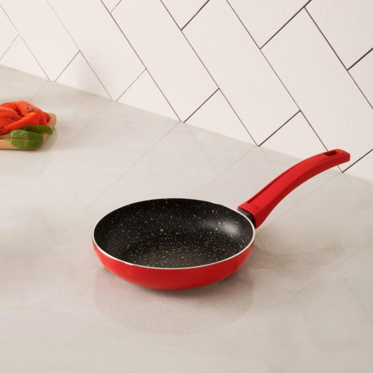 Elite Magnus Textured Frying Pan - Metal - Fry Pan - 39 cm x 22 cm x 5 cm - Red