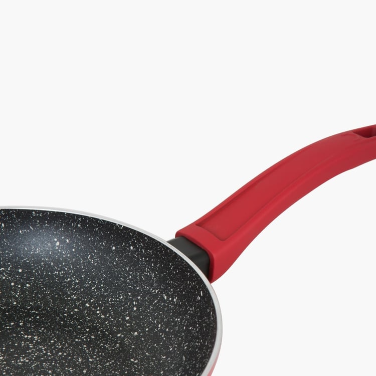 Elite Magnus Textured Frying Pan - Metal - Fry Pan - 39 cm x 22 cm x 5 cm - Red