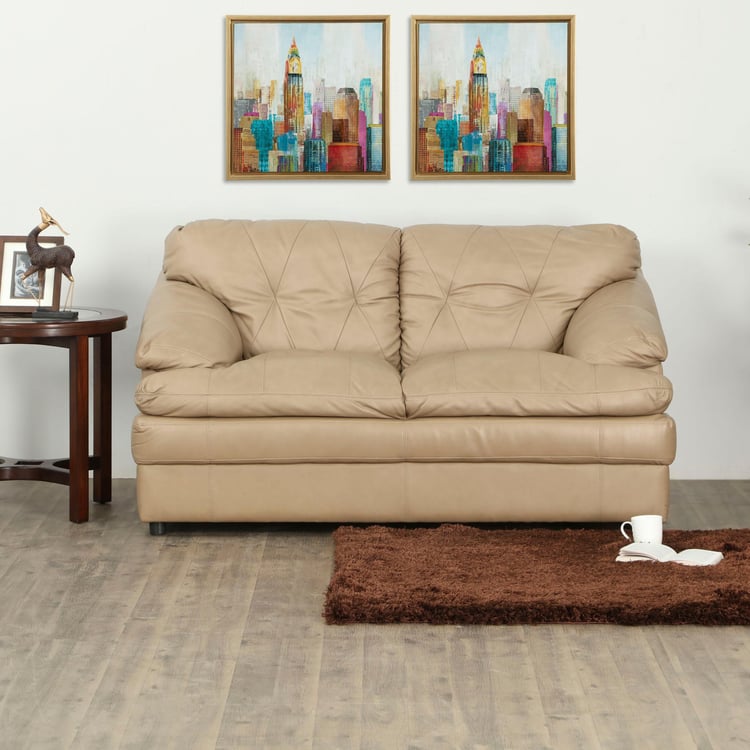 New Napster Half Leather 2-Seater Sofa - Beige
