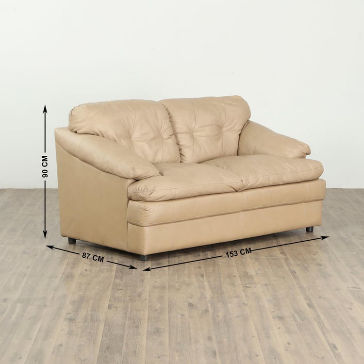 New Napster Half Leather 2-Seater Sofa - Beige