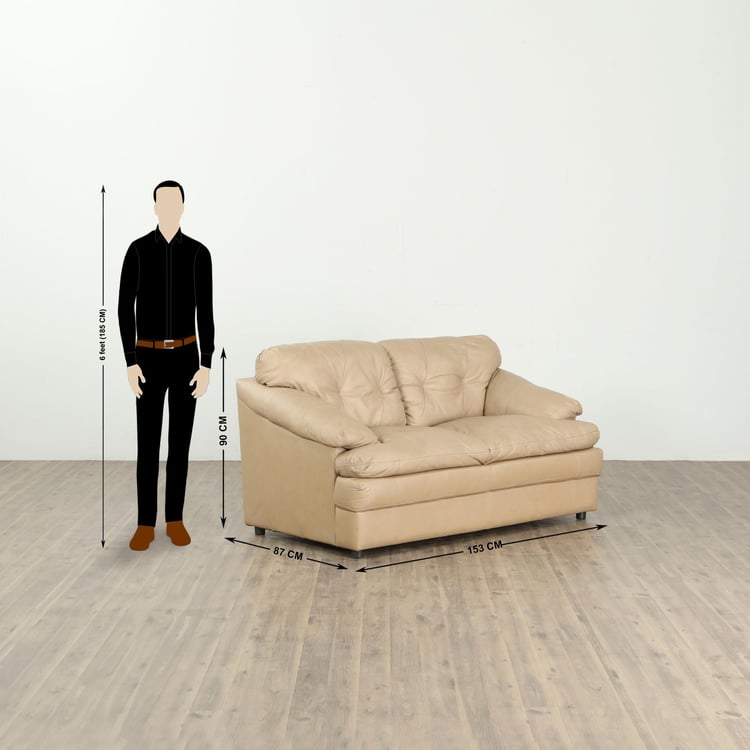 New Napster Half Leather 2-Seater Sofa - Beige