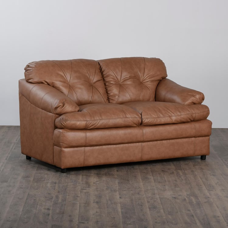 New Napster Half Leather 2-Seater Sofa - Brown