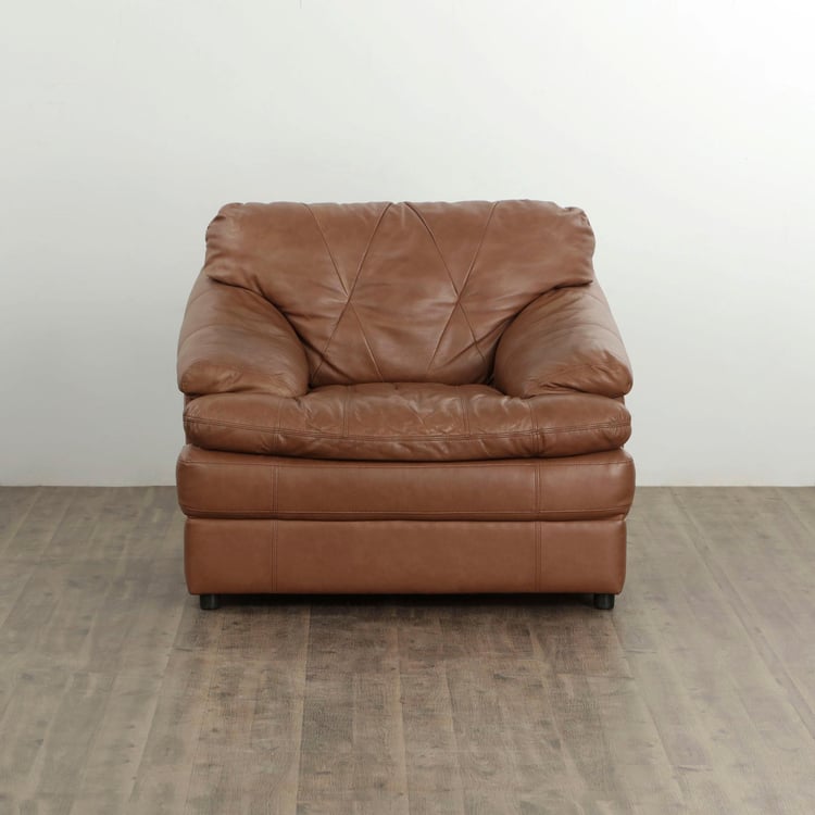 New Napster Half Leather 1-Seater Sofa - Brown