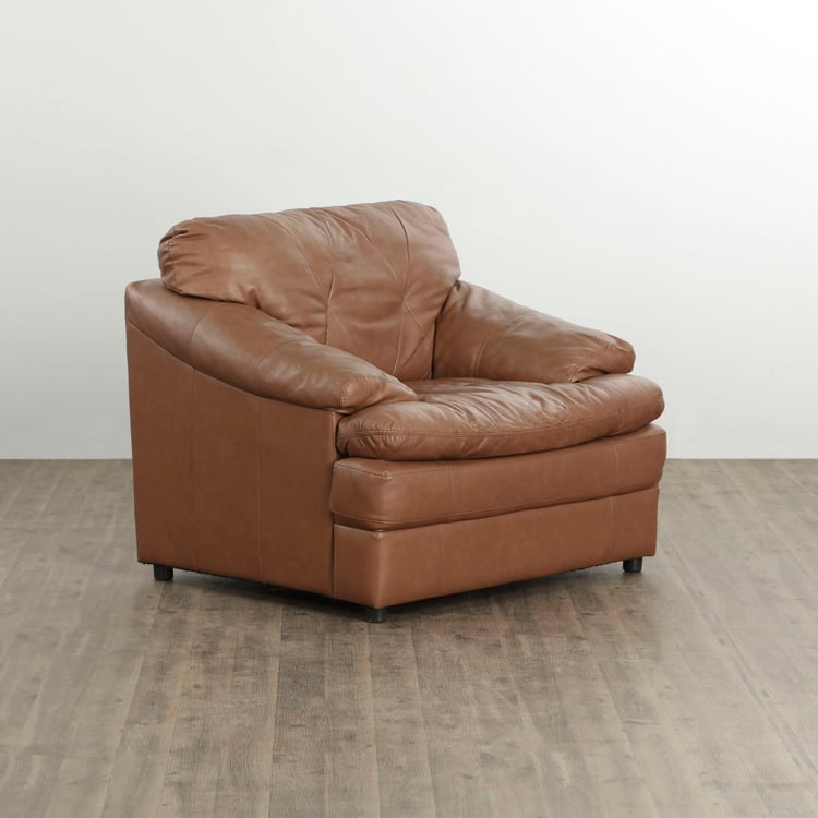 New Napster Half Leather 1-Seater Sofa - Brown