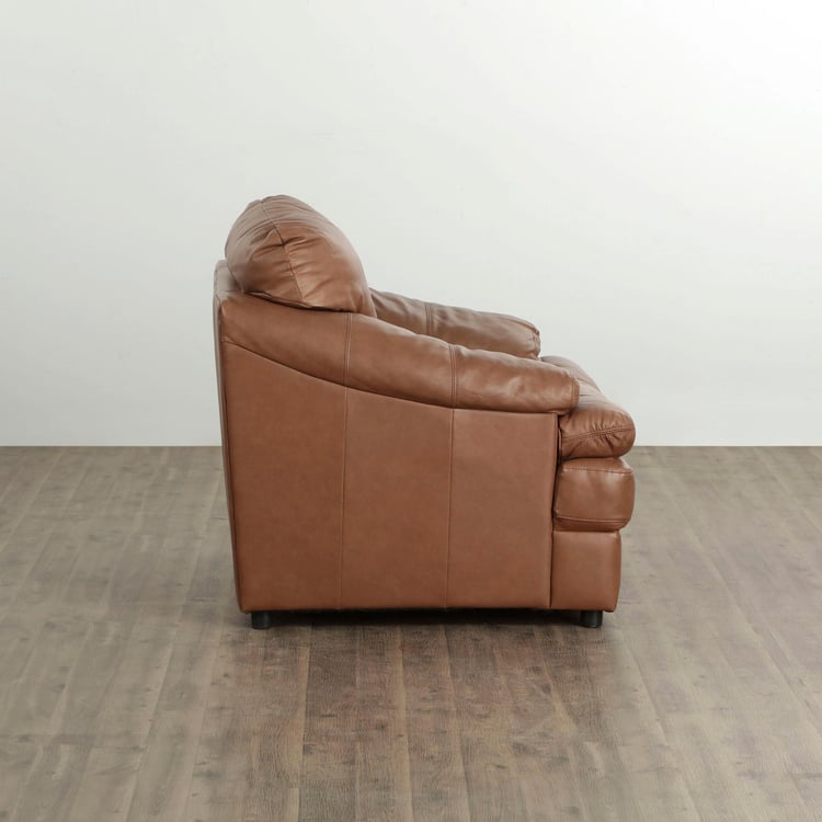 New Napster Half Leather 1-Seater Sofa - Brown