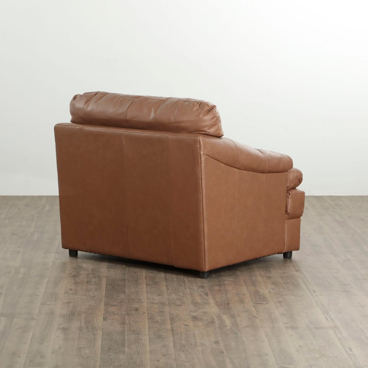 New Napster Half Leather 1-Seater Sofa - Brown