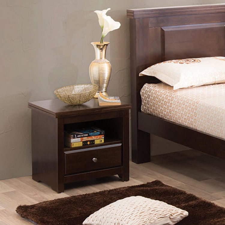 EMILY Drawer Storage Nightstand - Brown