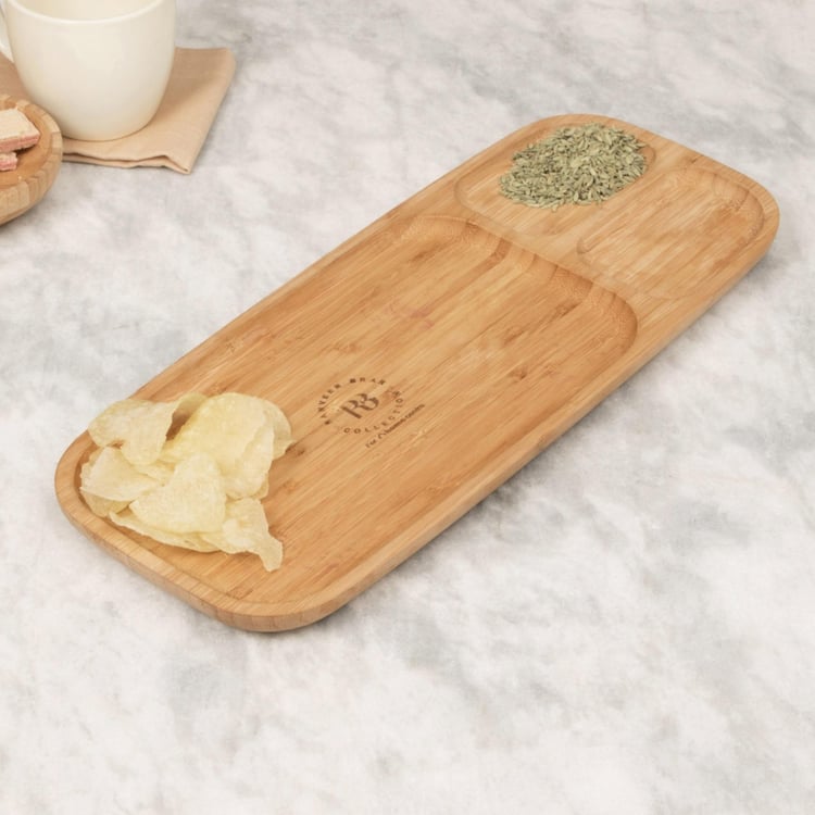 Mendo Bamboo Chip and Dip Platter - 38x16cm