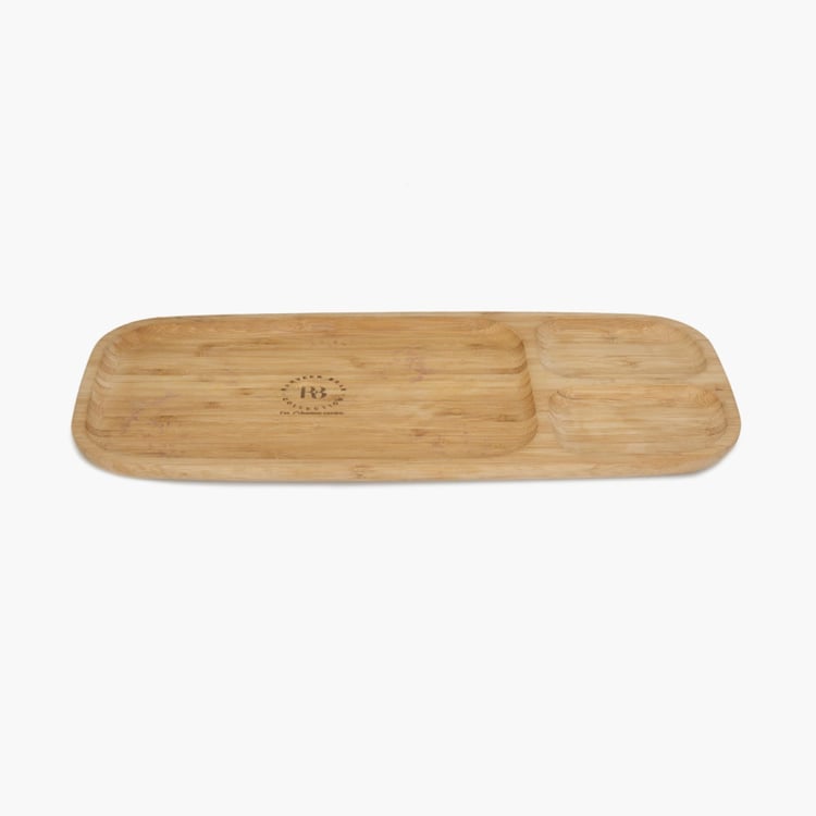 Mendo Bamboo Chip and Dip Platter - 38x16cm