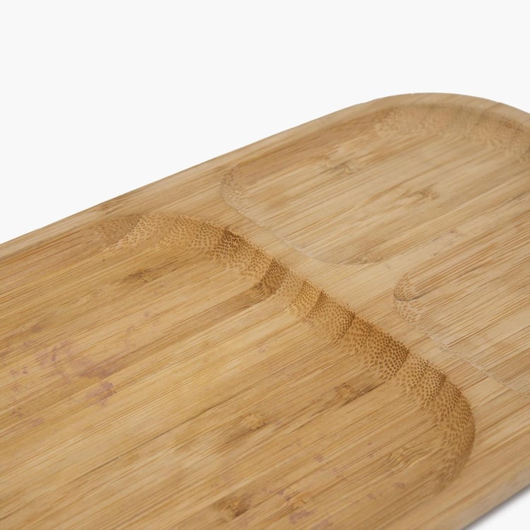 Mendo Bamboo Chip and Dip Platter - 38x16cm