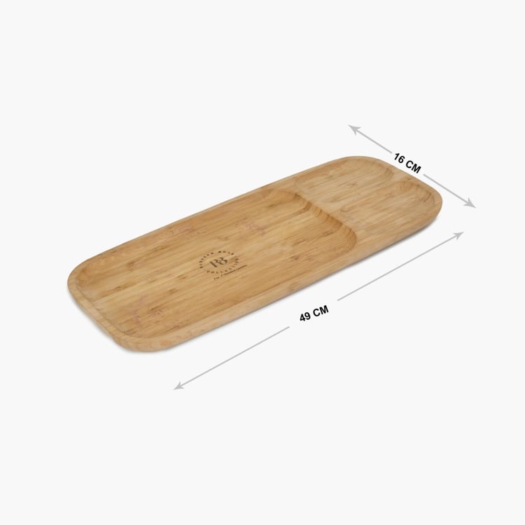 Mendo Bamboo Chip and Dip Platter - 38x16cm