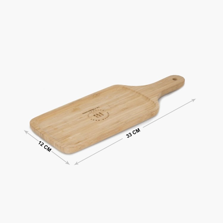 Mendo Beautiful Home Bamboo Serving Tray with Handle - 33x12cm