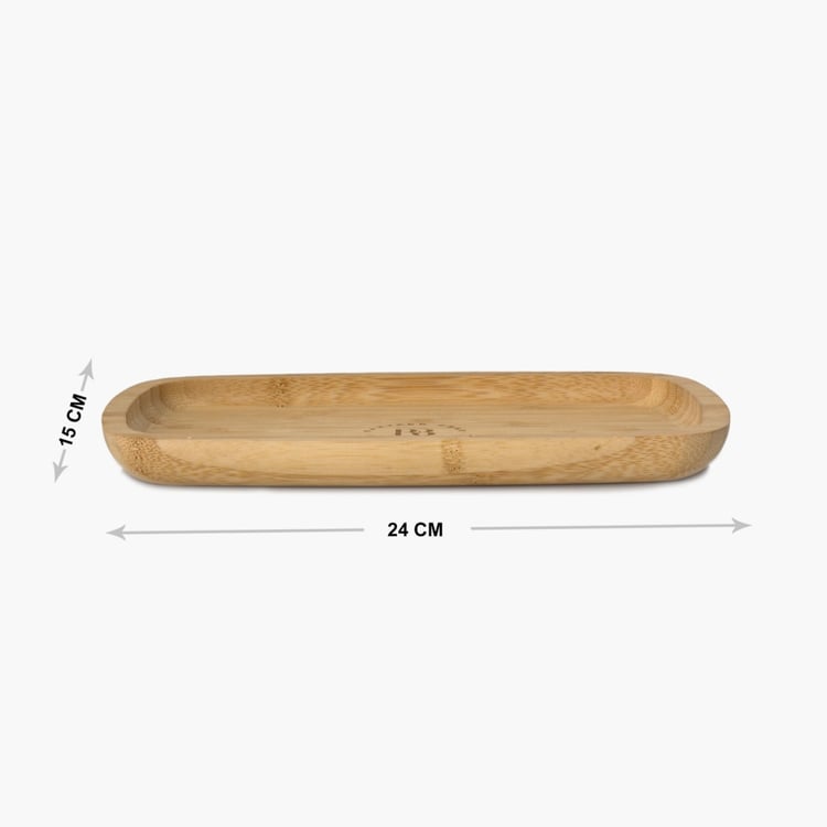 Mendo Beautiful Home Bamboo Snack Tray - 24x15cm