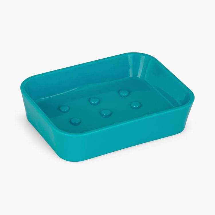 Colour Connect Hilda Daintree Blue Solid Rectangular Soap Dish - 12x9x2.8cm