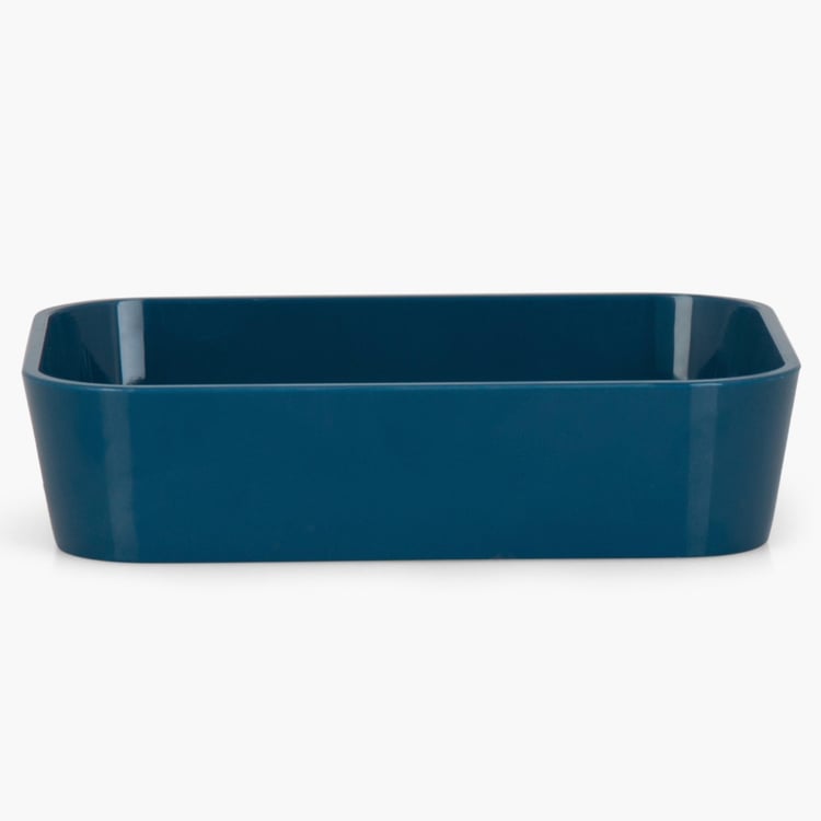 Hilda Jasmine Solid Rectangular Single Pc. Soap Dish - 12 cm x 9 cm x 2.8 cm - Plastic - Blue