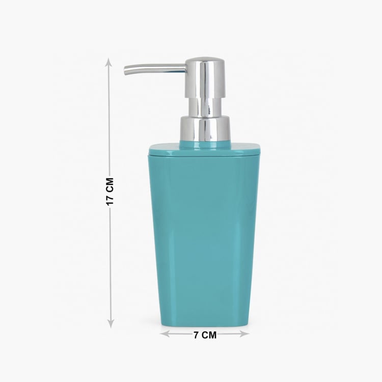 Hilda Daintree Solid Plastic Square Soap Dispenser  : 7 cm x 7 cm x 17 cm  Blue