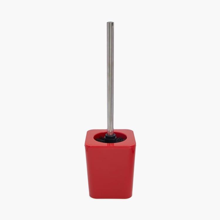 Hilda Red Solid Toilet Brush And Holder Set