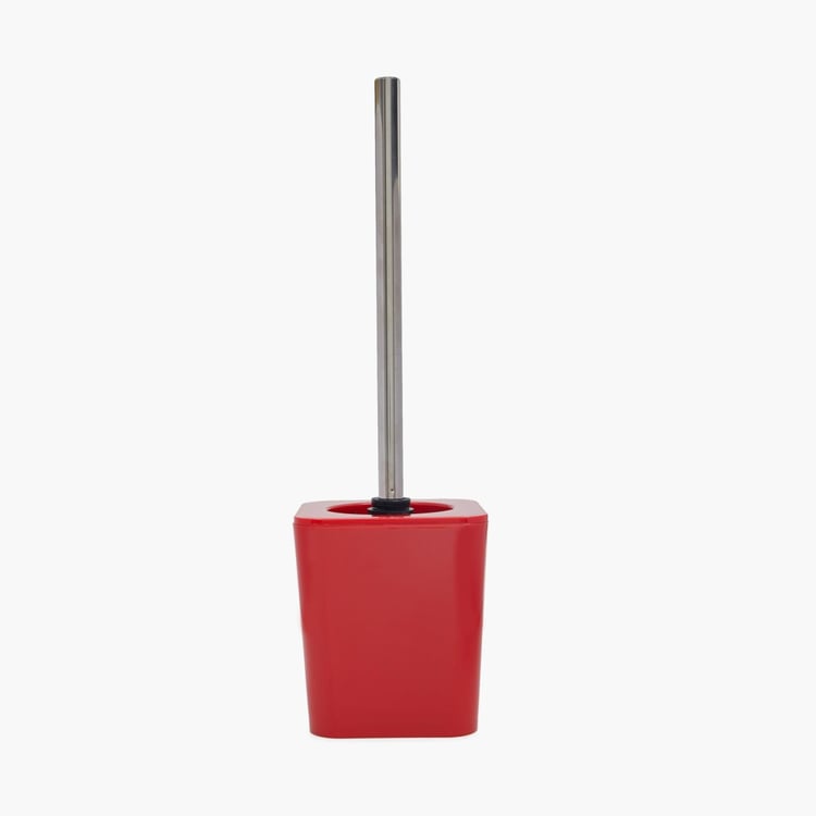 Hilda Red Solid Toilet Brush And Holder Set