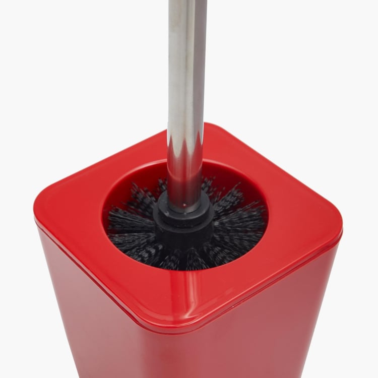 Hilda Red Solid Toilet Brush And Holder Set