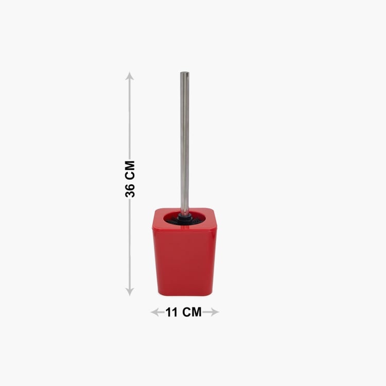 Hilda Red Solid Toilet Brush And Holder Set