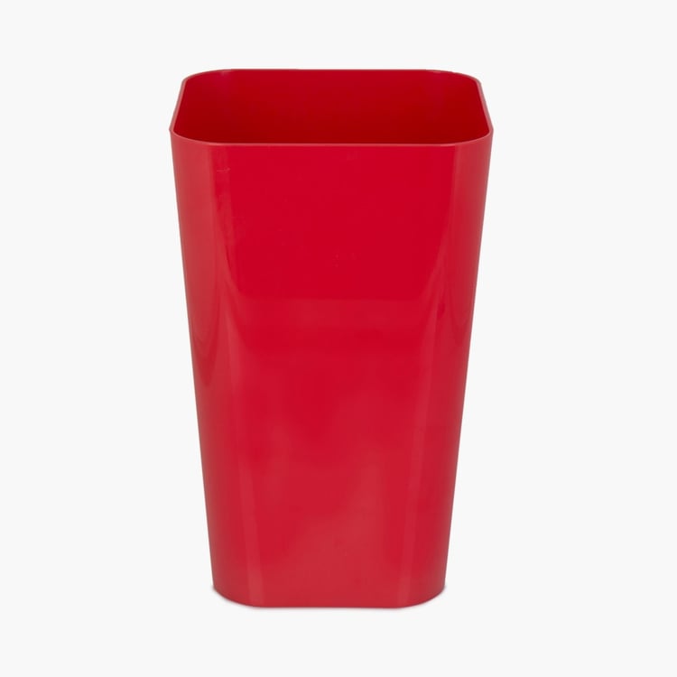 Hilda Armon Solid Plastic Dust Bin - 17 cm x 17 cm x 28 cm Red