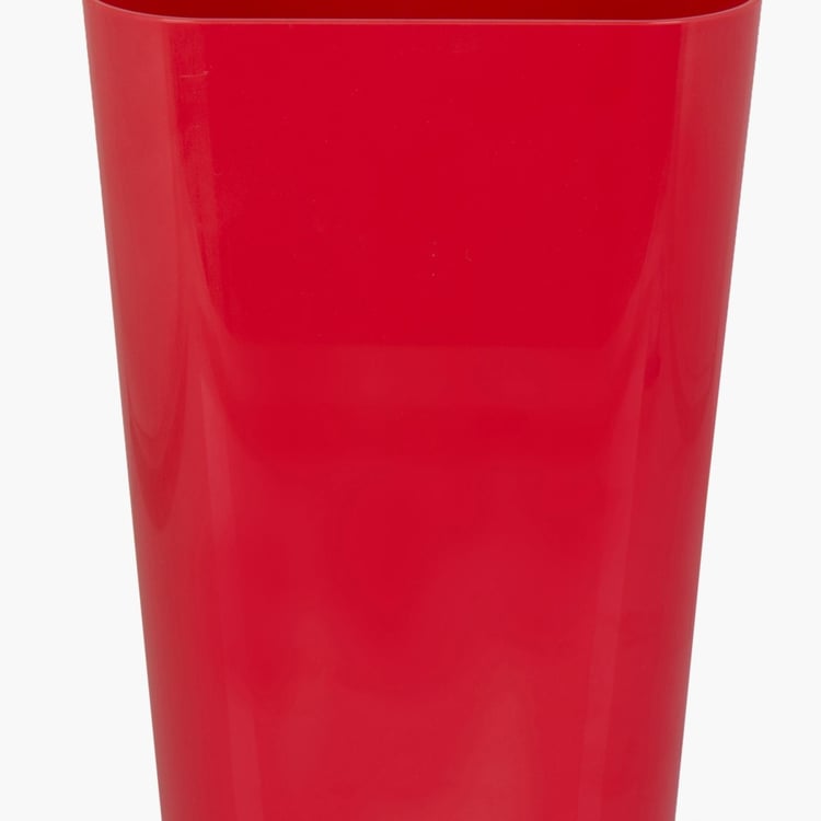 Hilda Armon Solid Plastic Dust Bin - 17 cm x 17 cm x 28 cm Red