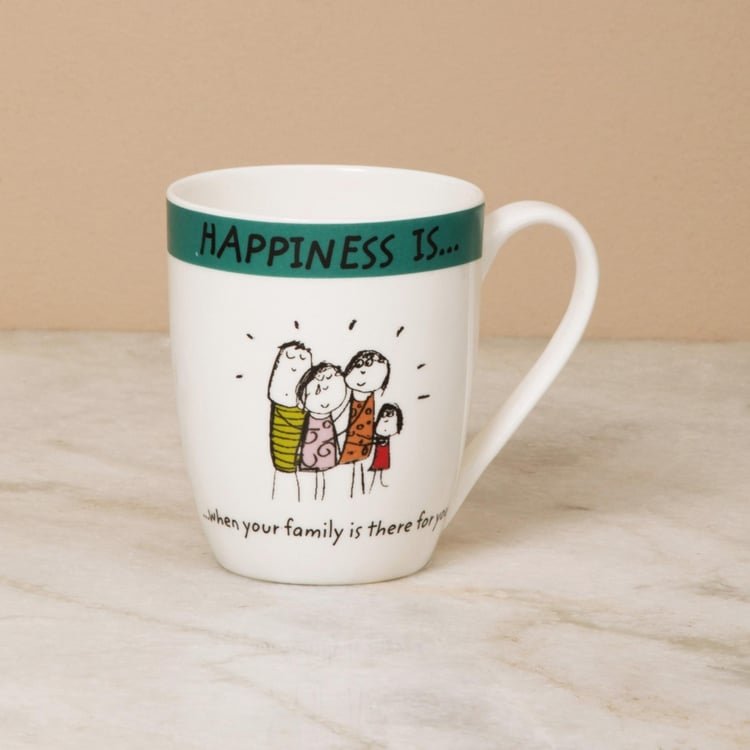 DORIS-HAPPINESS Printed Bone China Coffee Mug