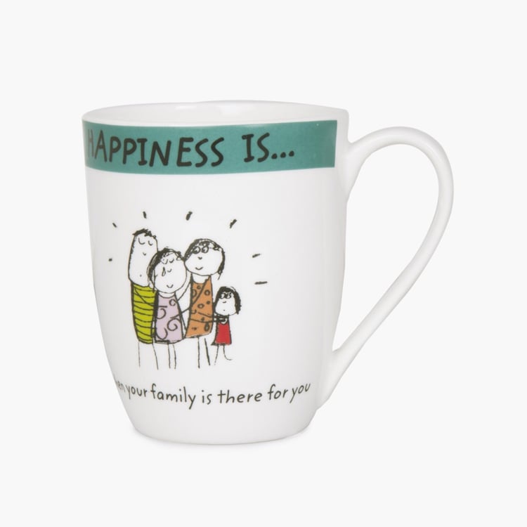 DORIS-HAPPINESS Printed Bone China Coffee Mug