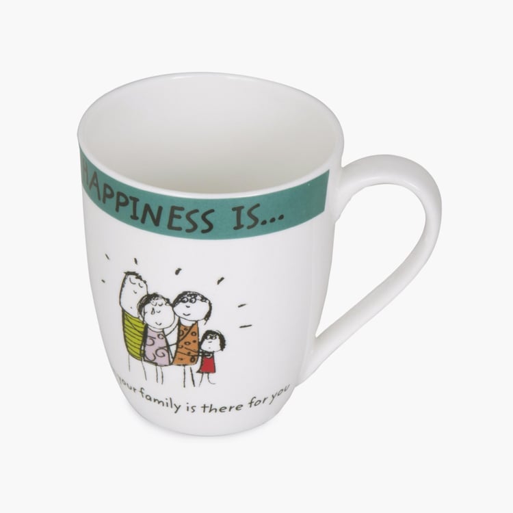 DORIS-HAPPINESS Printed Bone China Coffee Mug