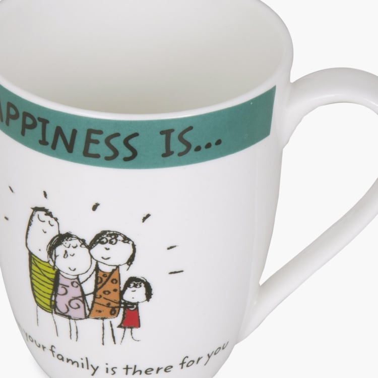 DORIS-HAPPINESS Printed Bone China Coffee Mug